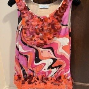 Emilio Pucci Fun Glamourous Pink Sequin Top - Sleeveless